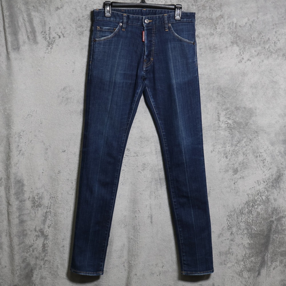 DSQUARED2 Jeans Mens 31x33 Blue Cool Guy Denim Slim Fit Button Fly Whiskering